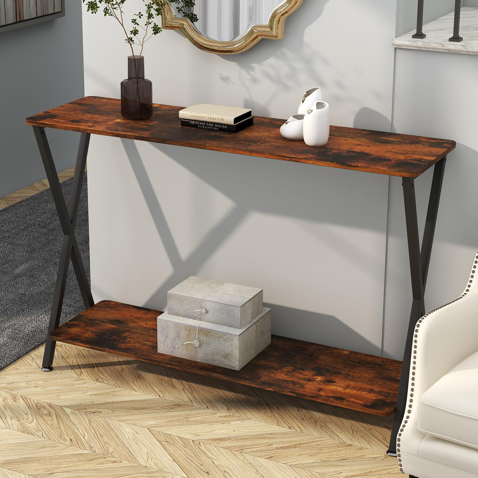 17 Stories Console Table, Sofa Tables Narrow Entryway Table With Glass ...